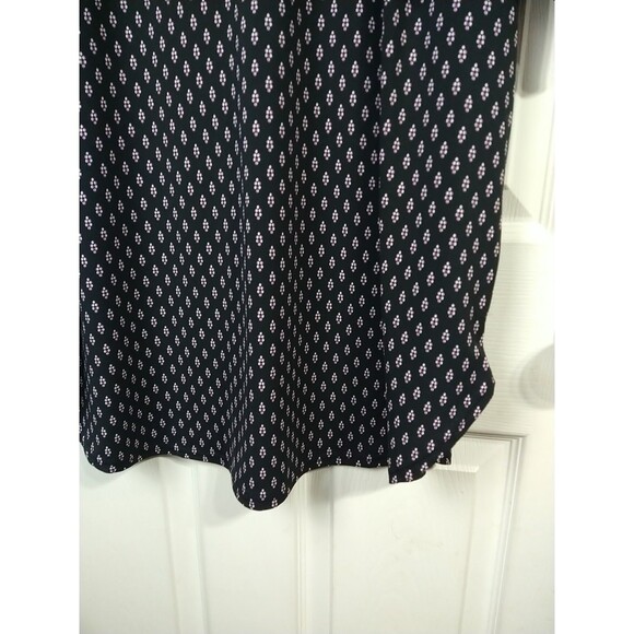 Woman Within 18/20 Blouse Black Purple Diamond Polka Dot Business Casual Stretch - Picture 7 of 10